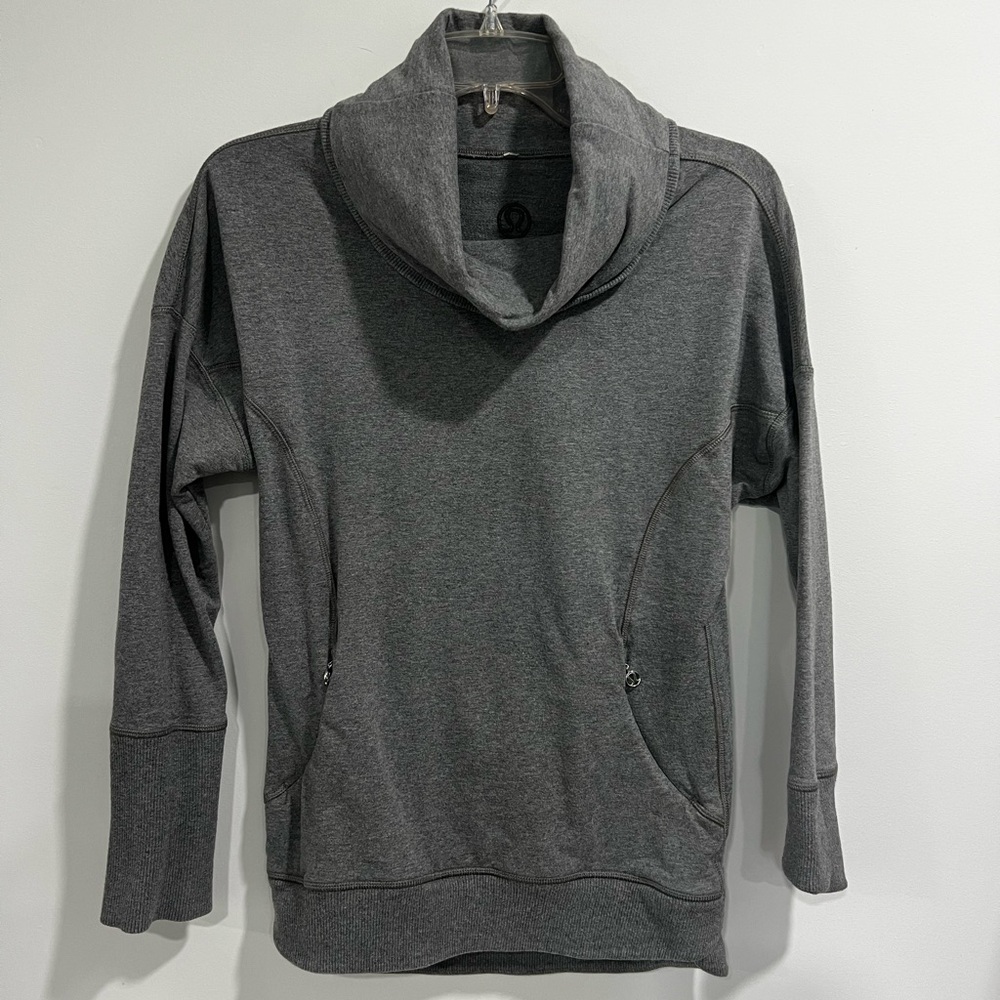 Lulu Lemon Rest Day grey cowl neck sweat shirt